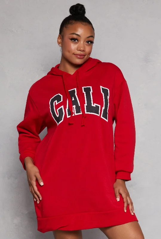 women's formal dressesPlus Size Cali Hooded Sweatshirt Dress