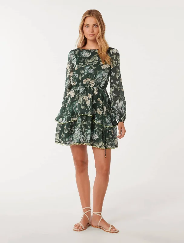 women's unique dressesRemi Printed Tiered Skater Dress