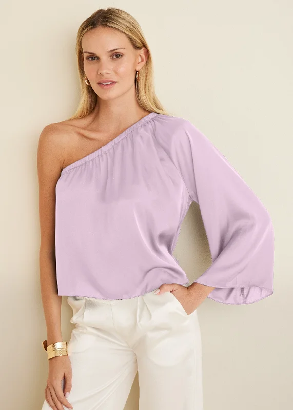 women's cotton dressesOne Shoulder Top - Lilac